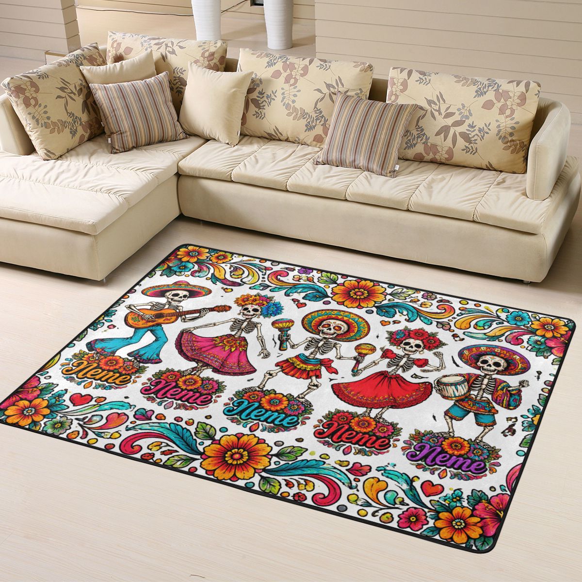Célébration du Jour des Morts Tapis d'appoint 63×48 po