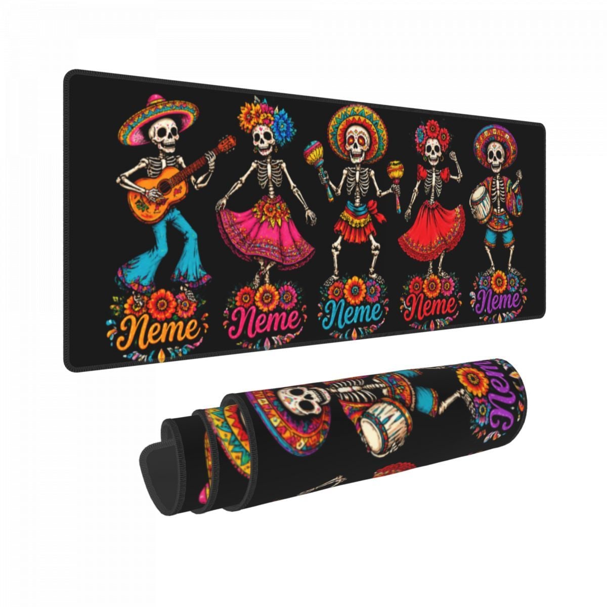 Celebración del Día de Muertos Alfombrilla de escritorio de 11,8×31,5 pulgadas