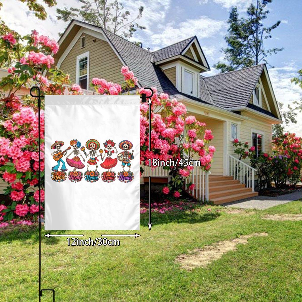 Célébration du Jour des Morts Garden Flag 12×18 in