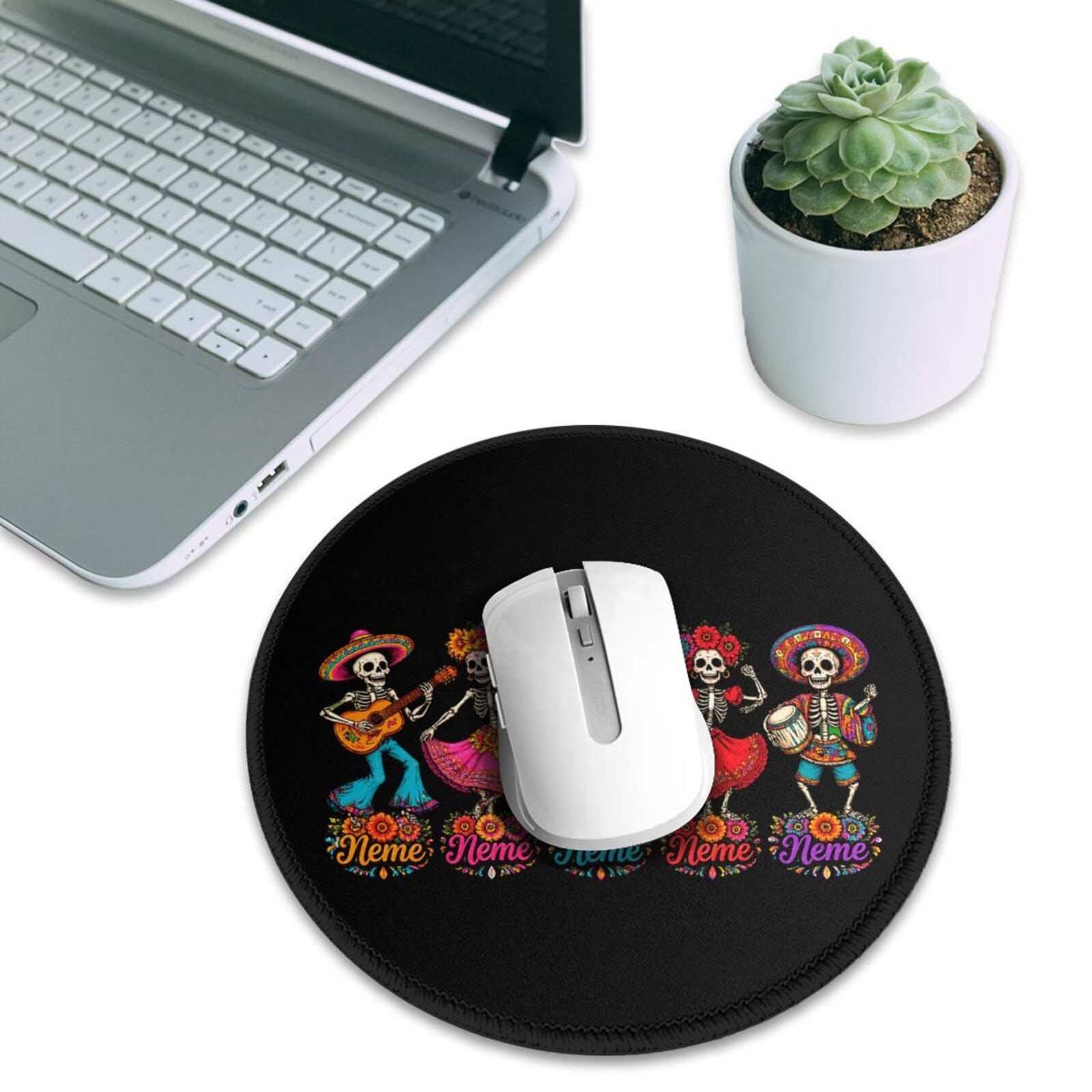 Day of the Dead Celebration Round Mouse Pad 8 in