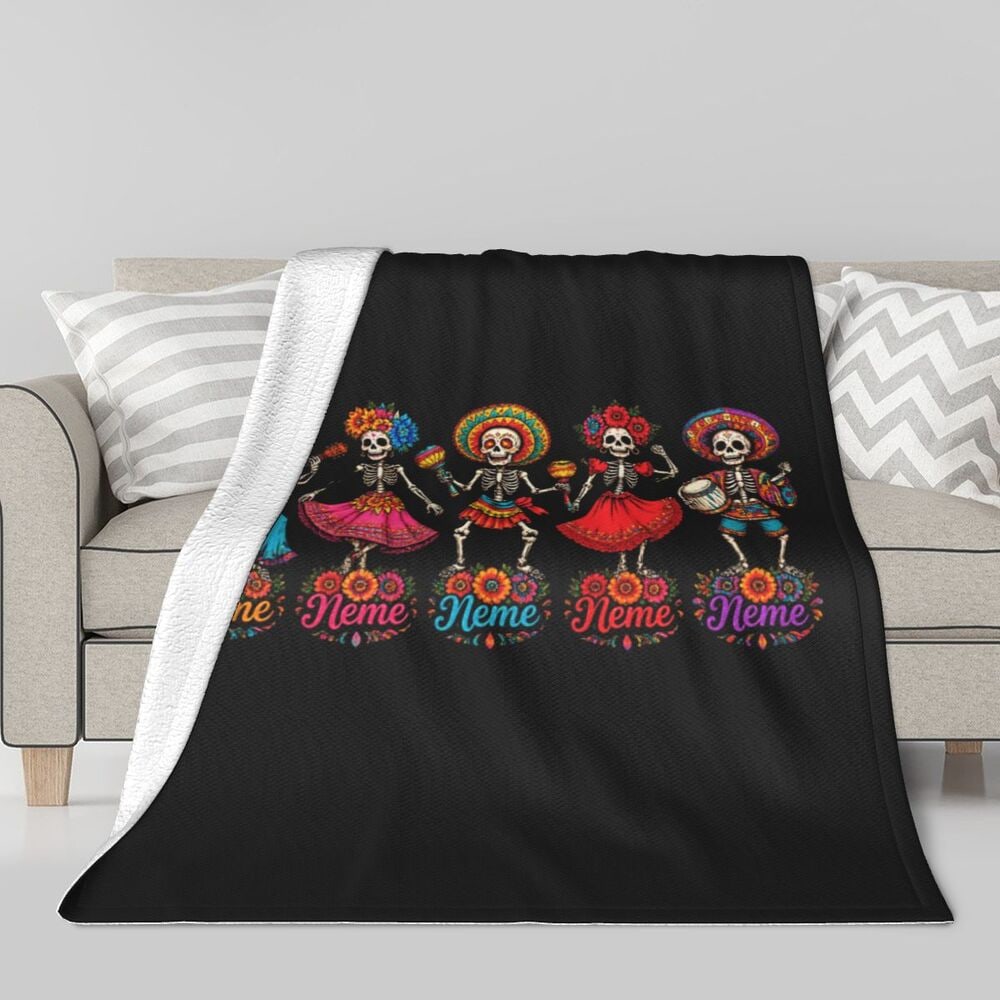 Day of the Dead Celebration Sherpa Fleece Blanket