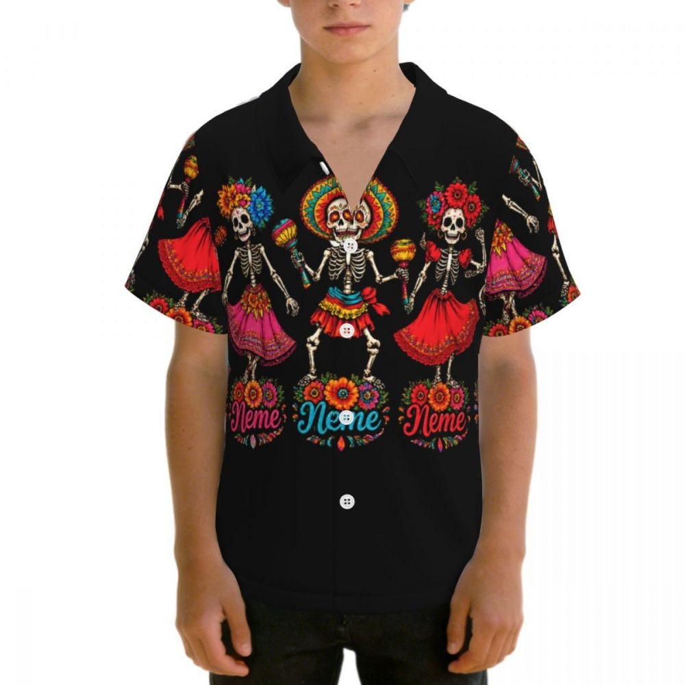 Célébration du Jour des Morts Chemise hawaïenne pour ados