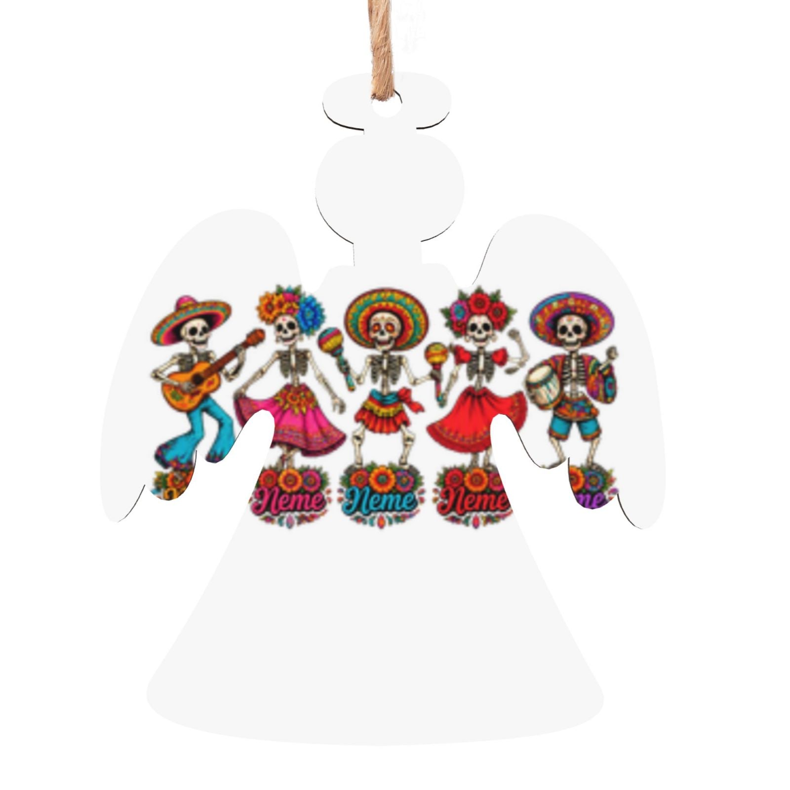 Day of the Dead Celebration Wooden Christmas Ornament