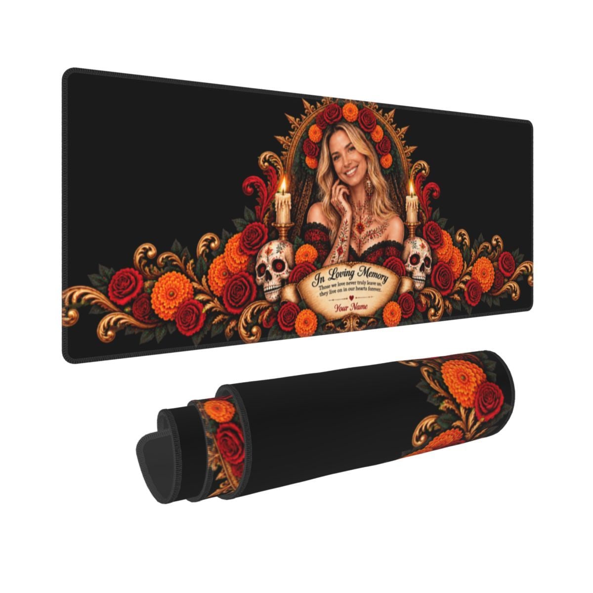 Day of the Dead Portrait Desk Mat 11.8×31.5 in