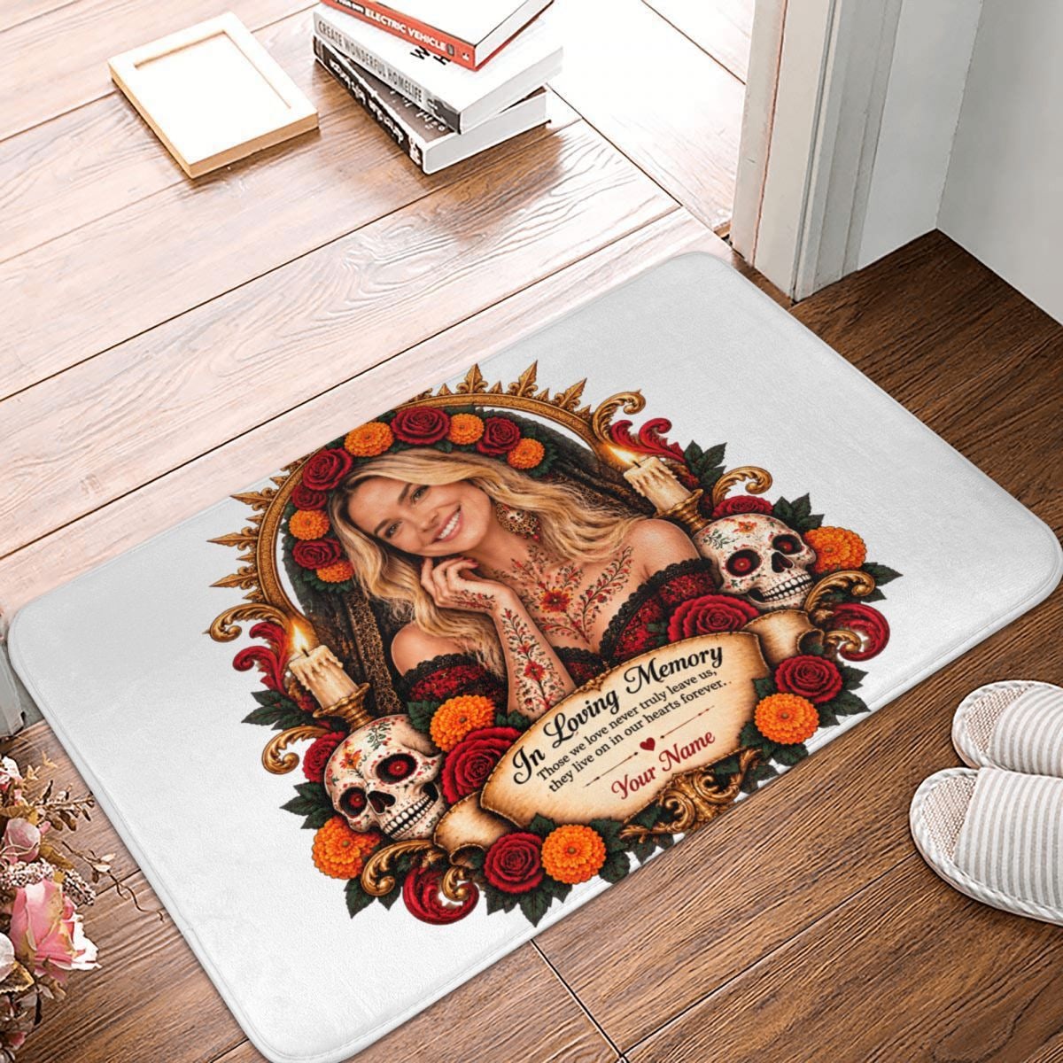 Retrato del Día de Muertos Doormat 16×24 in