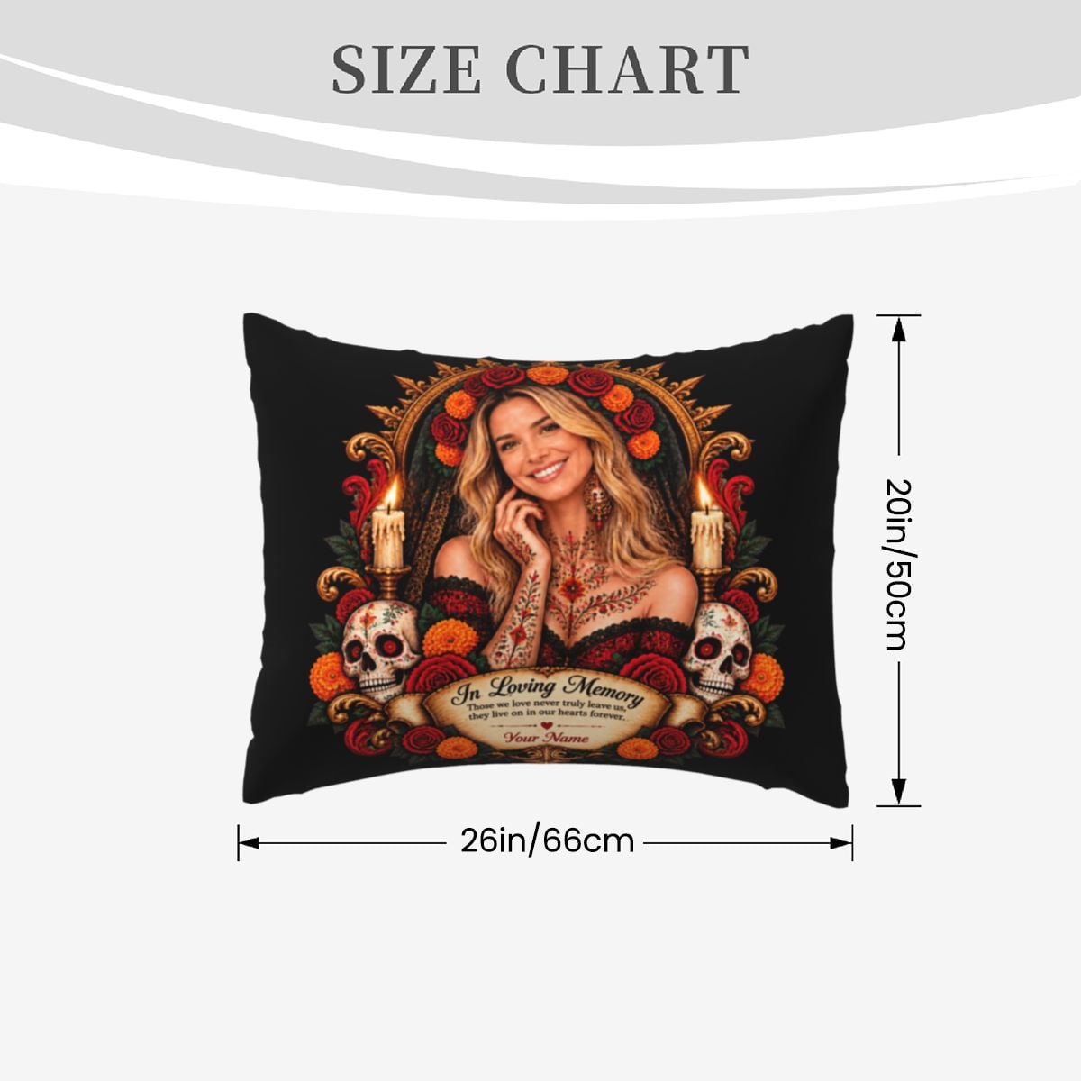 Day of the Dead Portrait Fleece Pillow Case