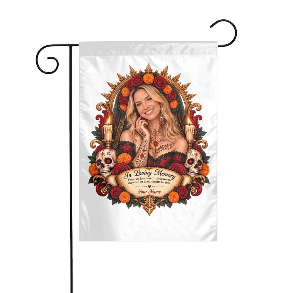 Day of the Dead Portrait Garden Flag 12×18 in