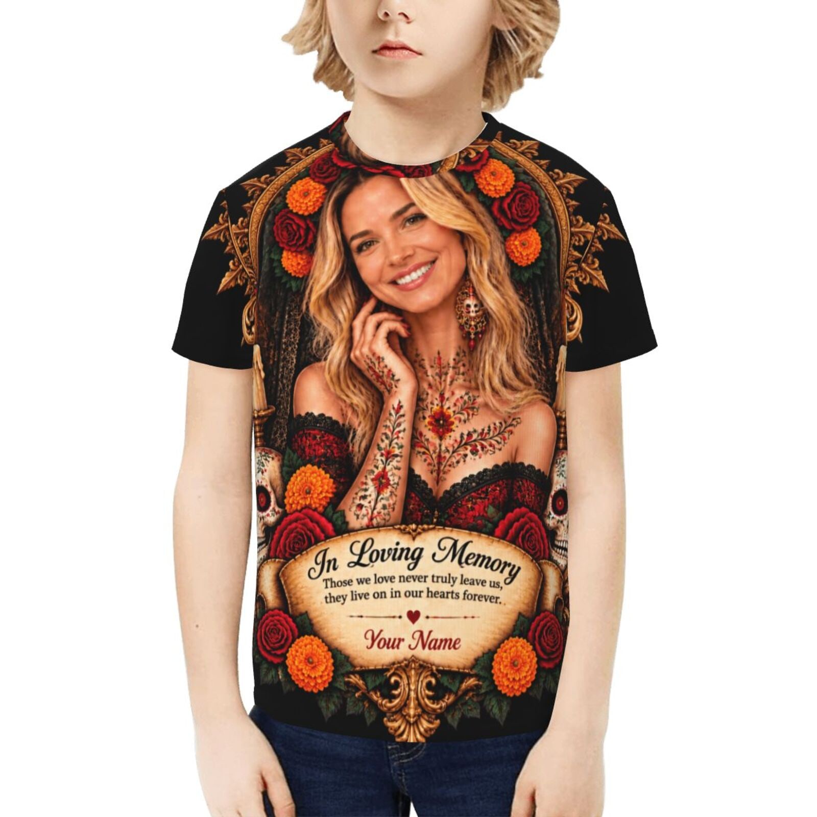 Day of the Dead Portrait Kids T-Shirt