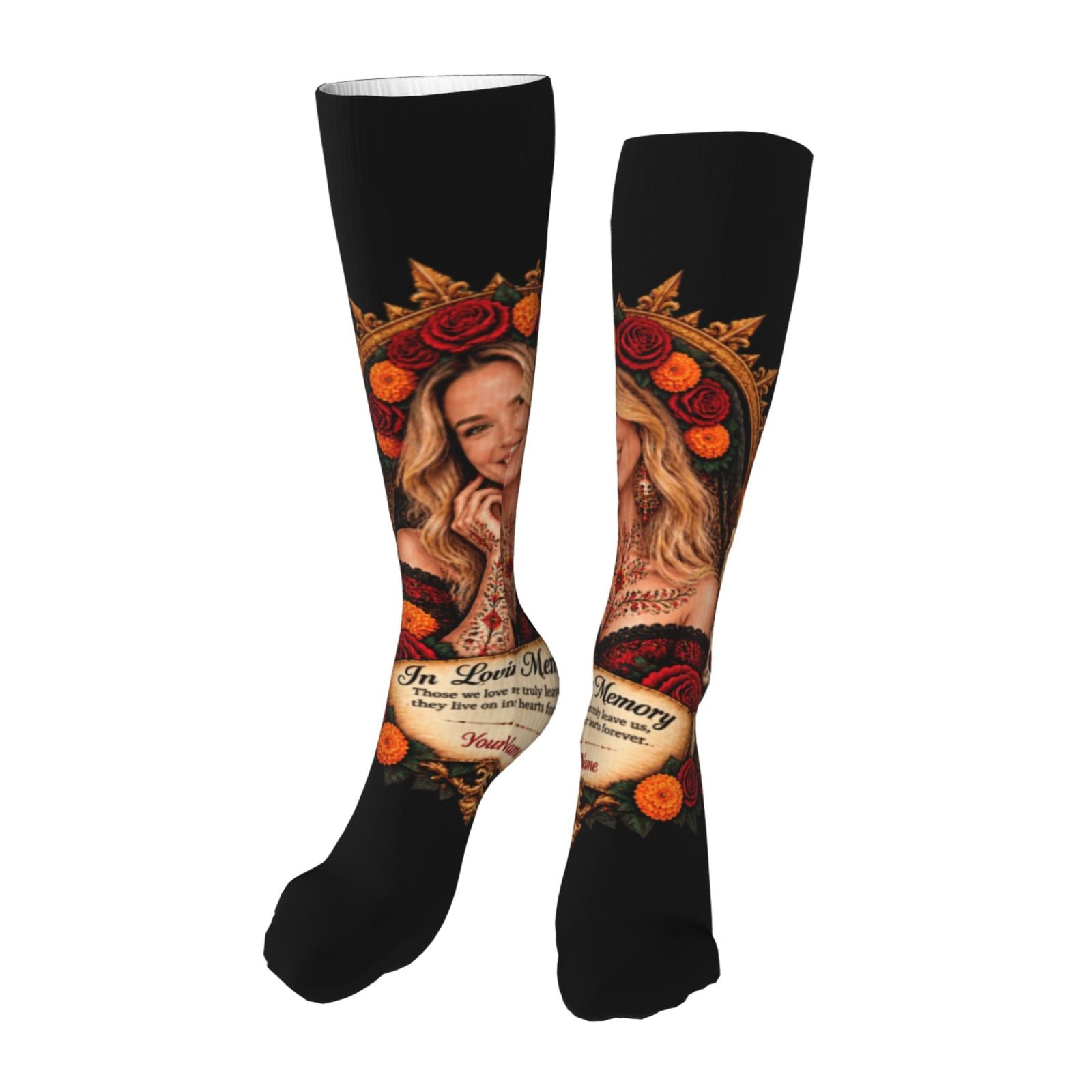 Day of the Dead Portrait Knee High Socks