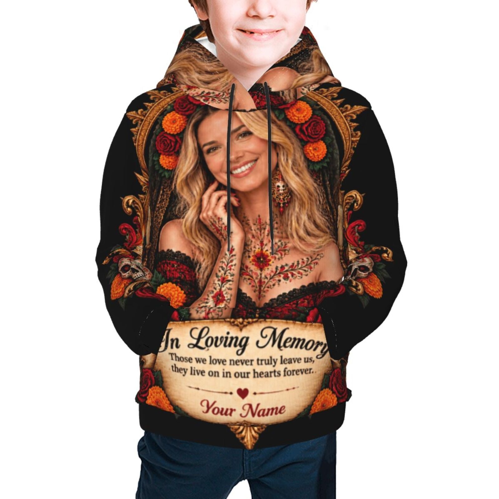 Day of the Dead Portrait Youth Hoodie