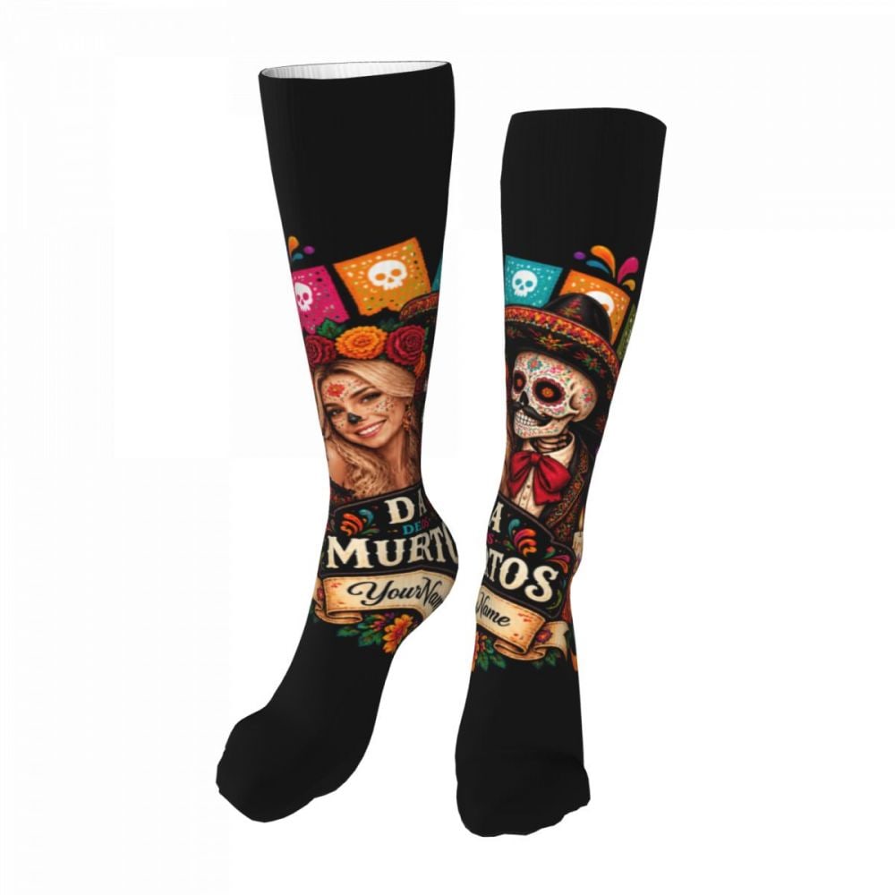 Day of the Dead Marigold Glow Knee High Socks