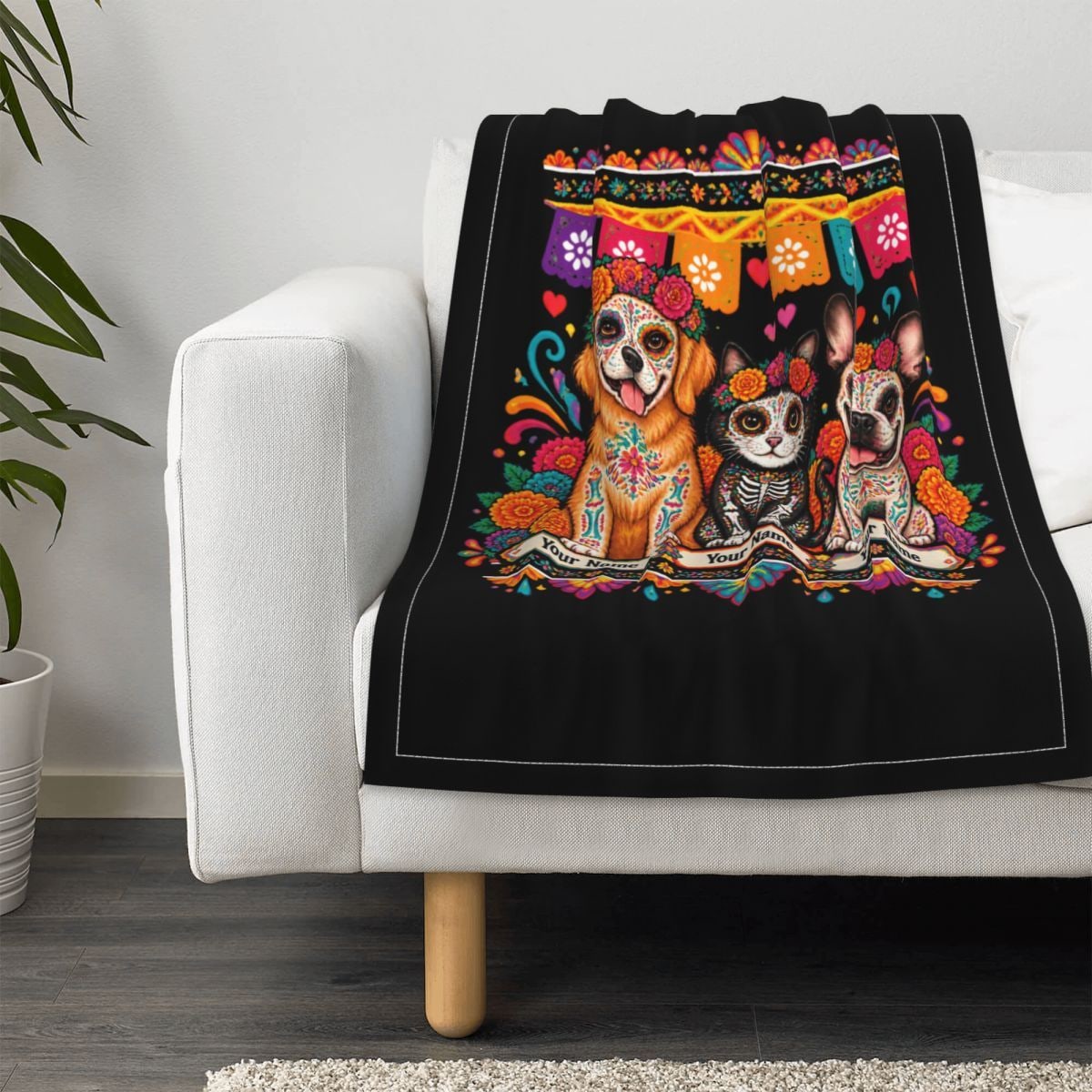 Mascotas del Día de Muertos Manta para bebé de 30×40 pulgadas
