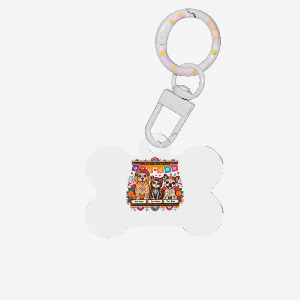 Day of the Dead Pets Bone-Shaped Pet ID Tag