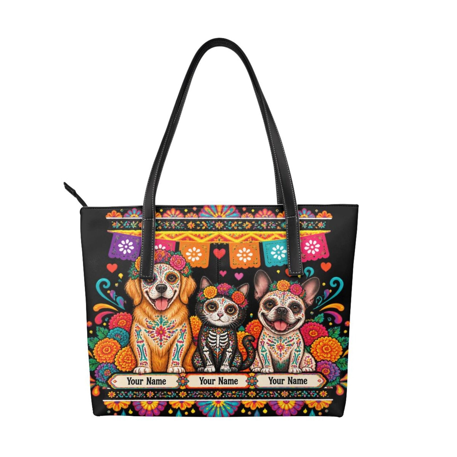Haustiere zum Tag der Toten Canvas-Handtasche