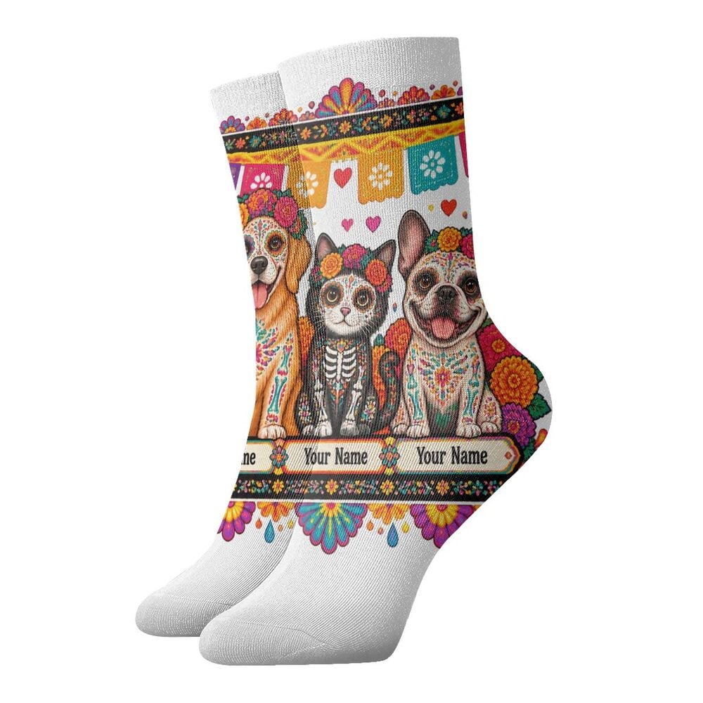 Day of the Dead Pets Crew Socks
