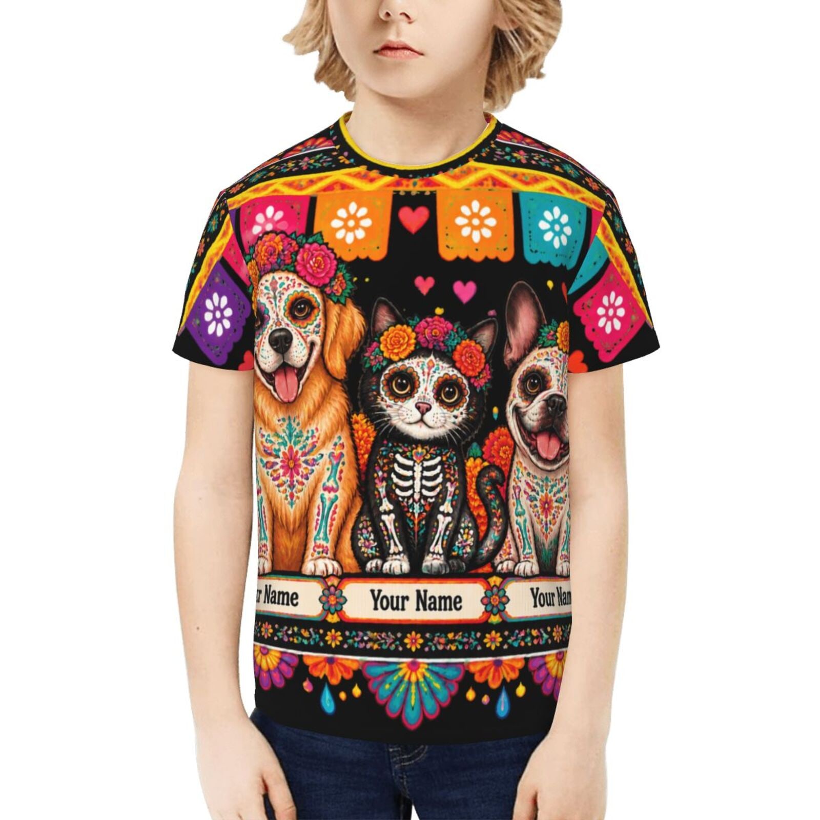 Haustiere zum Tag der Toten Kinder-T-Shirt