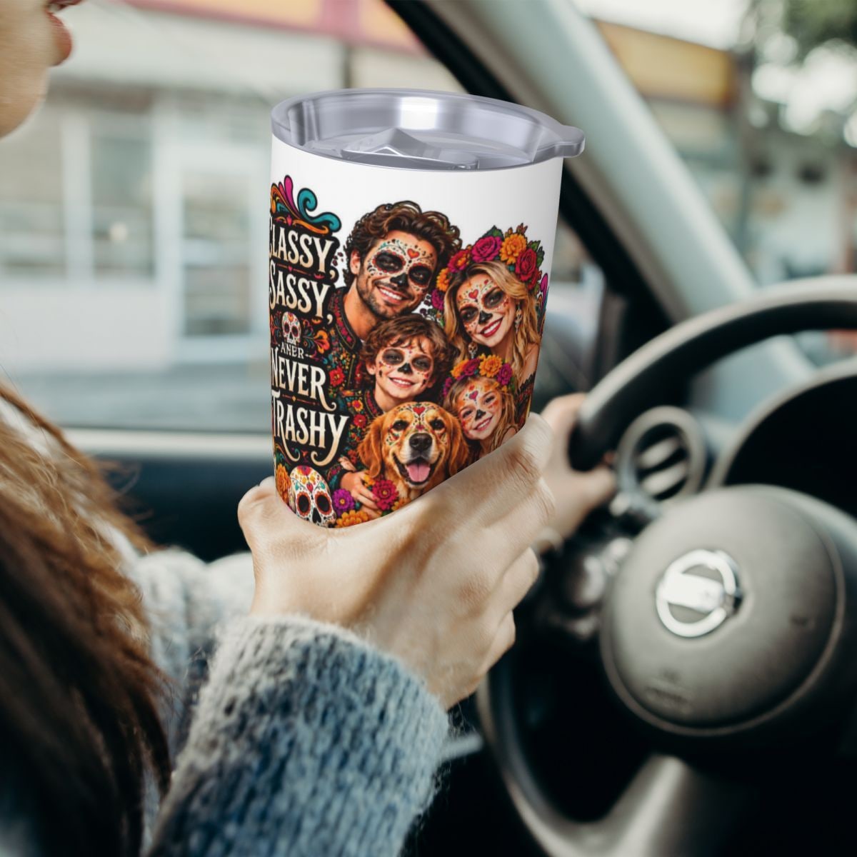 Day of the Dead Family Portrait 20oz Car Tumbler