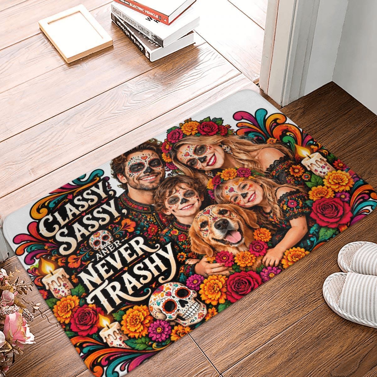 Day of the Dead Family Portrait Doormat 16×24 in
