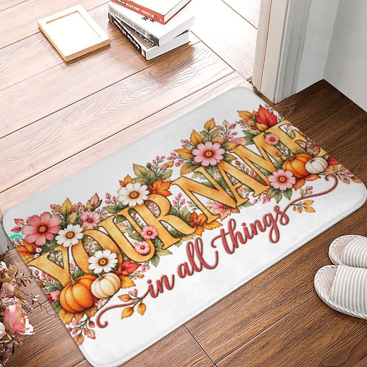 Erntedank-Blumenporträt Doormat 16×24 in