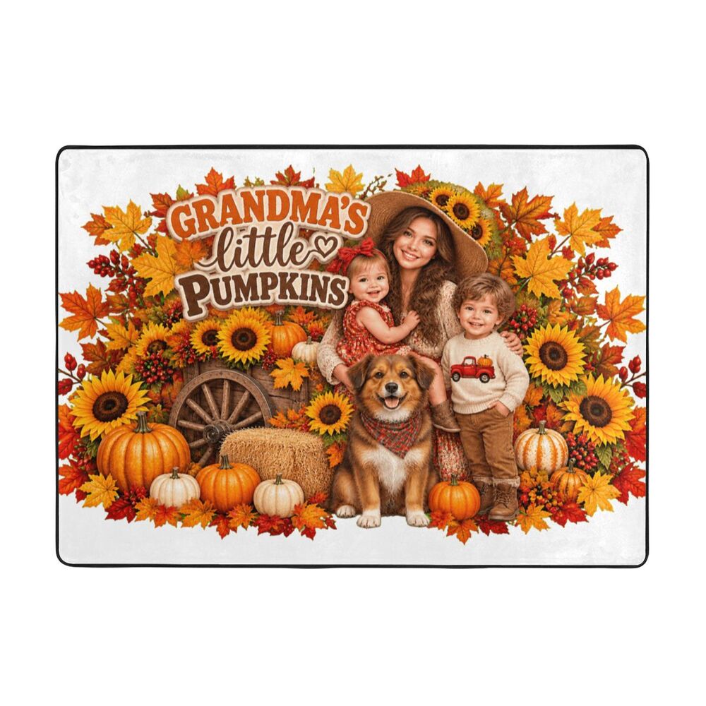Thanksgiving Family Portrait Area Rug 80×58 in