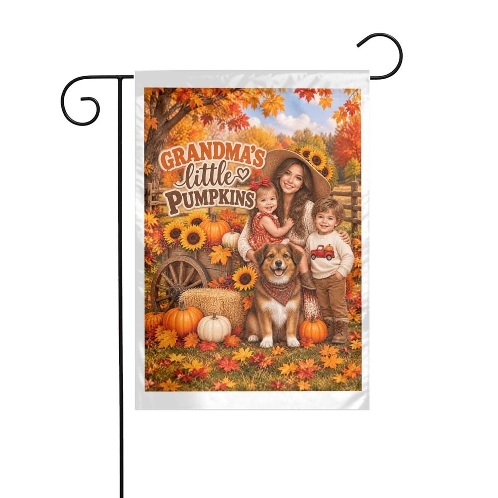 Thanksgiving Family Portrait Garden Flag 12×18 in