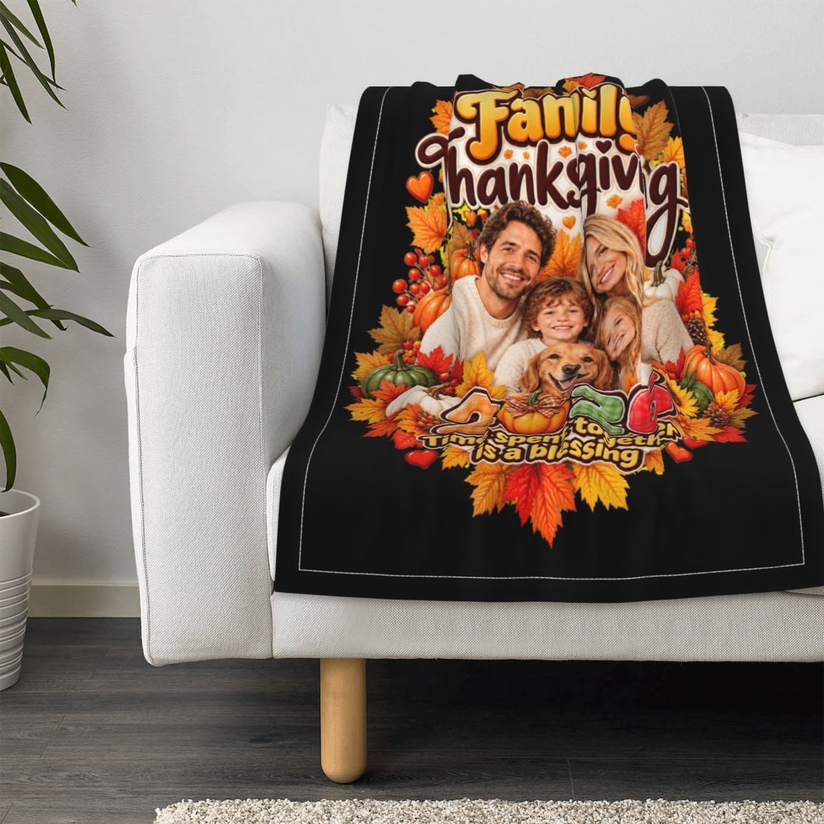 Thanksgiving Family Blessing Baby Blanket 30×40 in