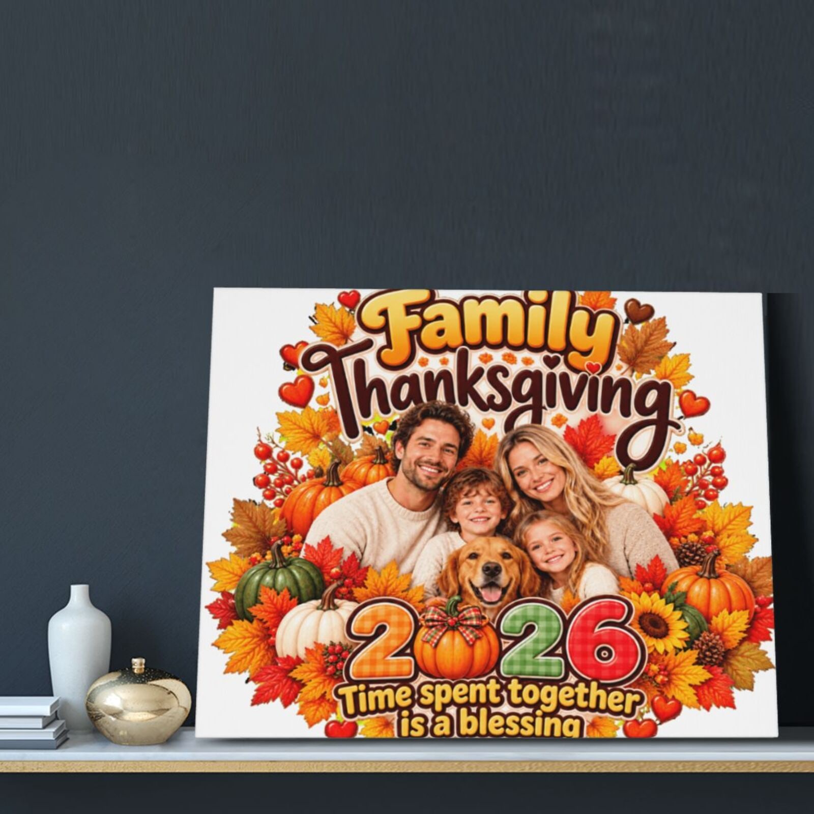 Thanksgiving Family Blessing Lienzo premium 16x20