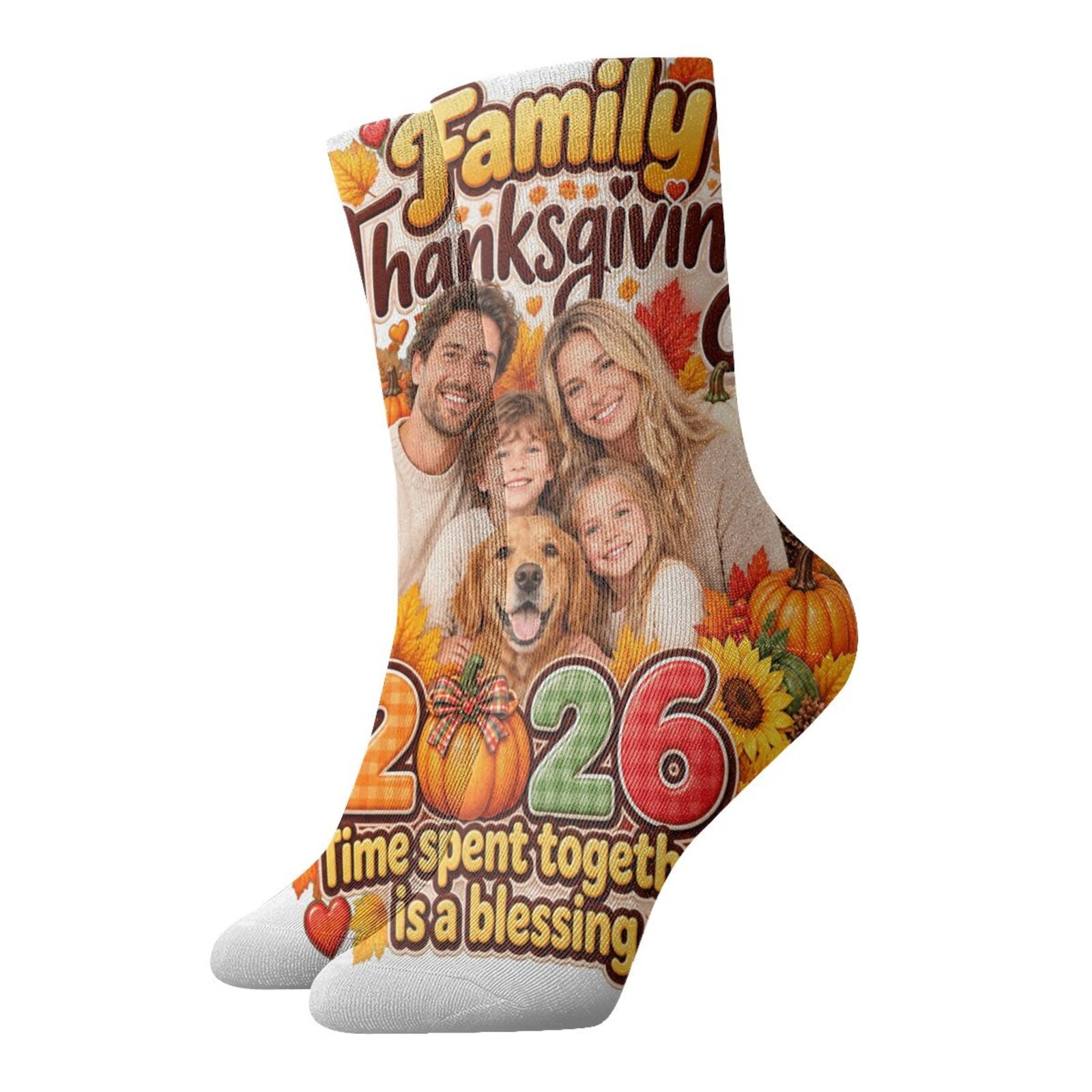 Thanksgiving Family Blessing Calcetines tipo crew