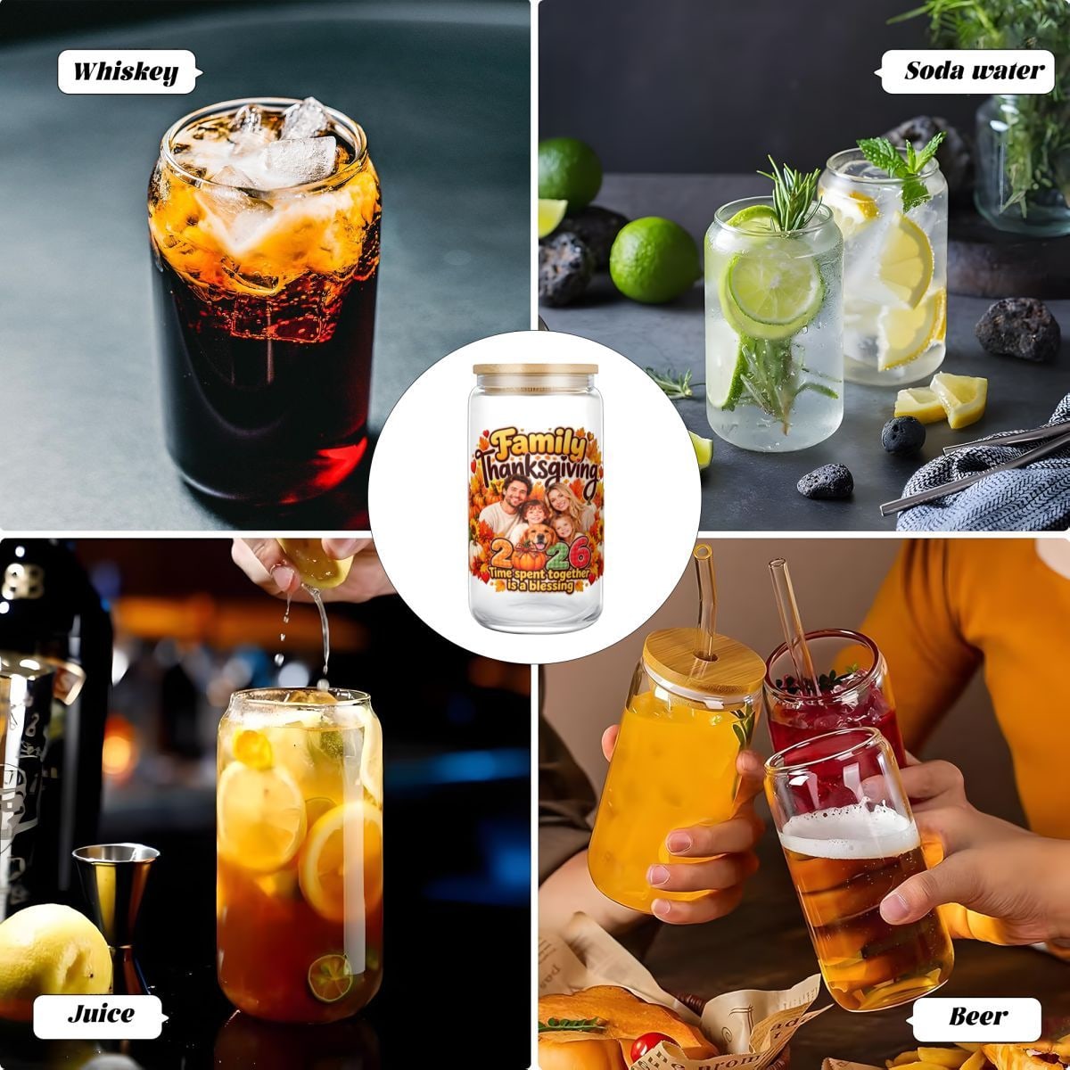 16oz Glass Can with Bamboo Lid — gallery-5