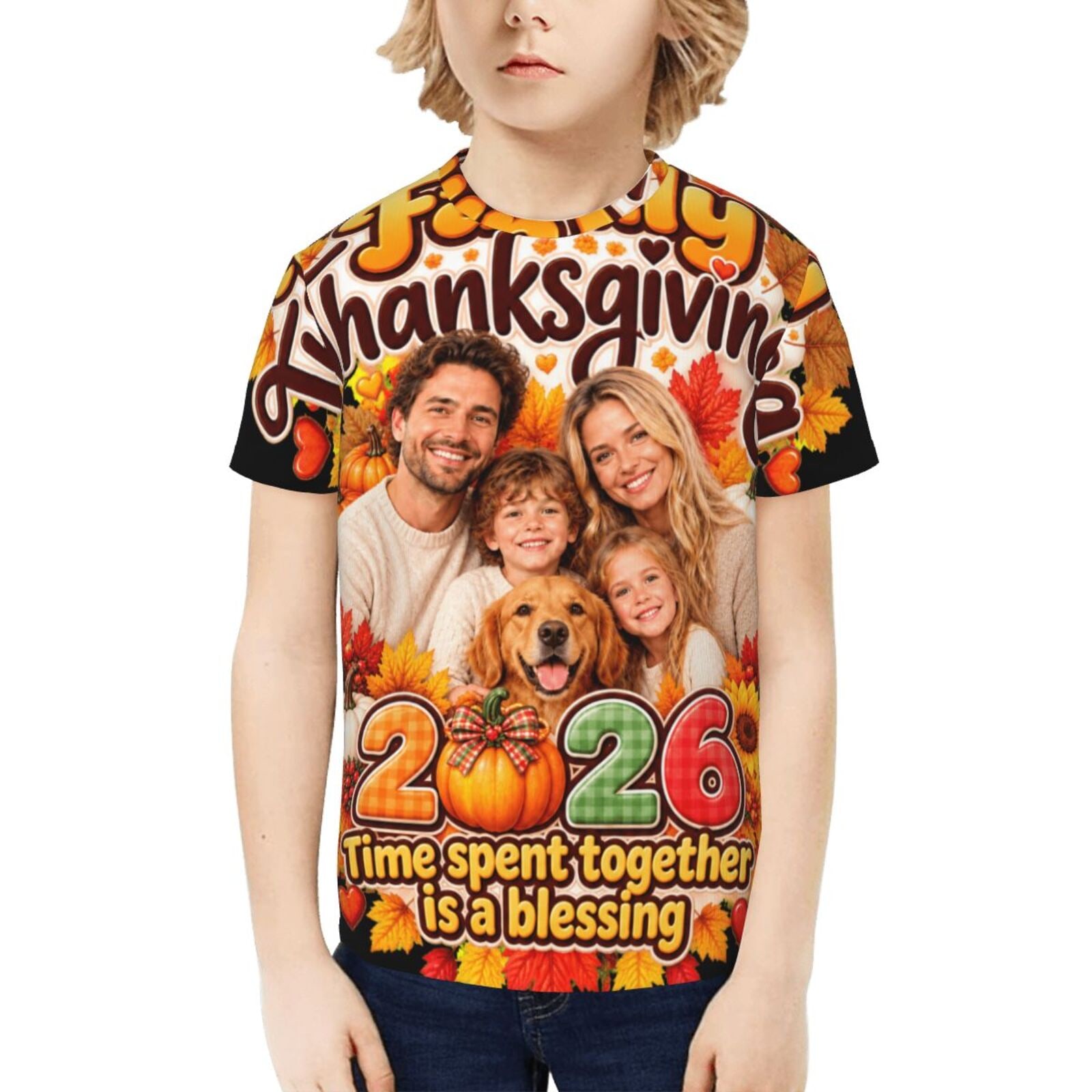 Thanksgiving Family Blessing Camiseta para niños