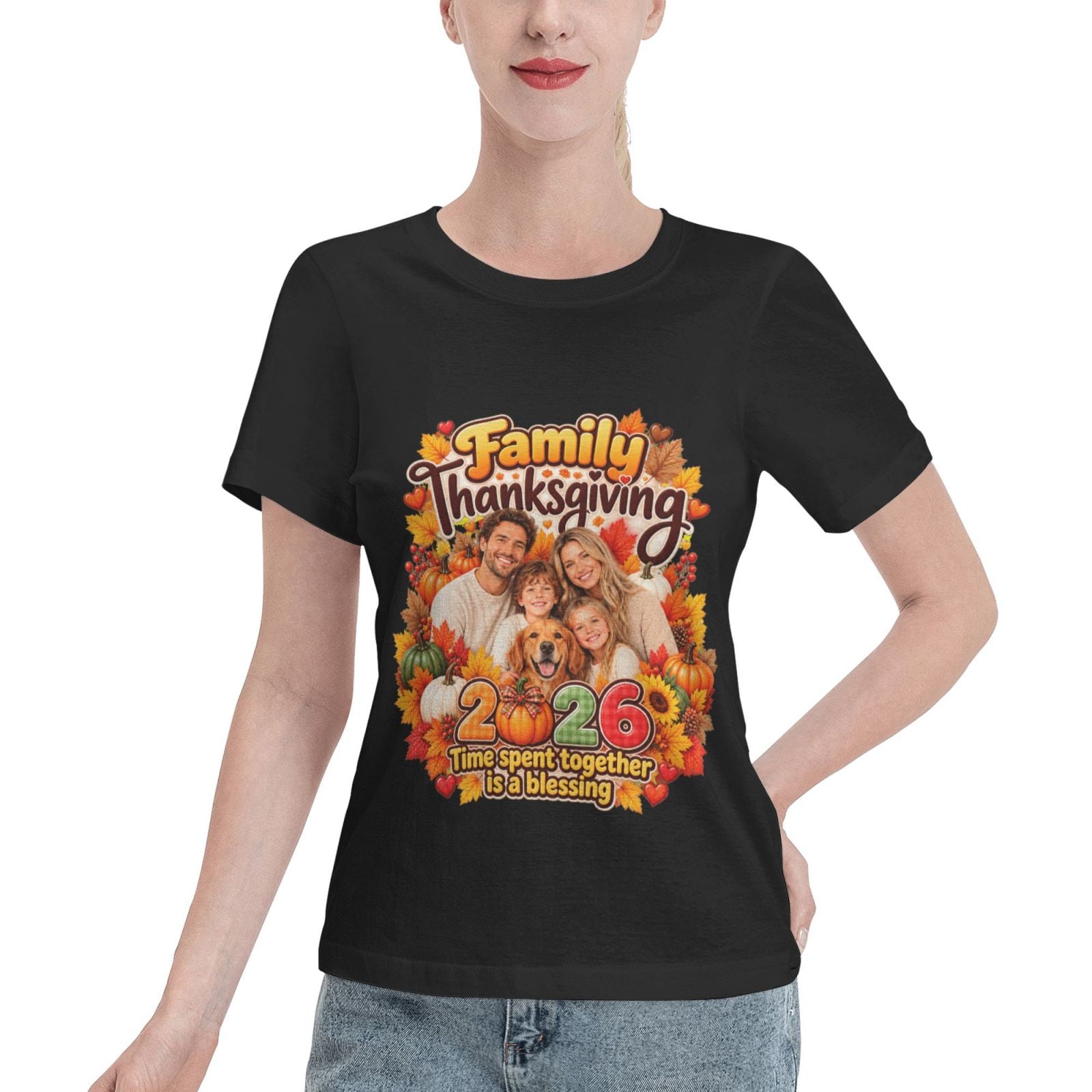 Thanksgiving Family Blessing Camiseta para mujer