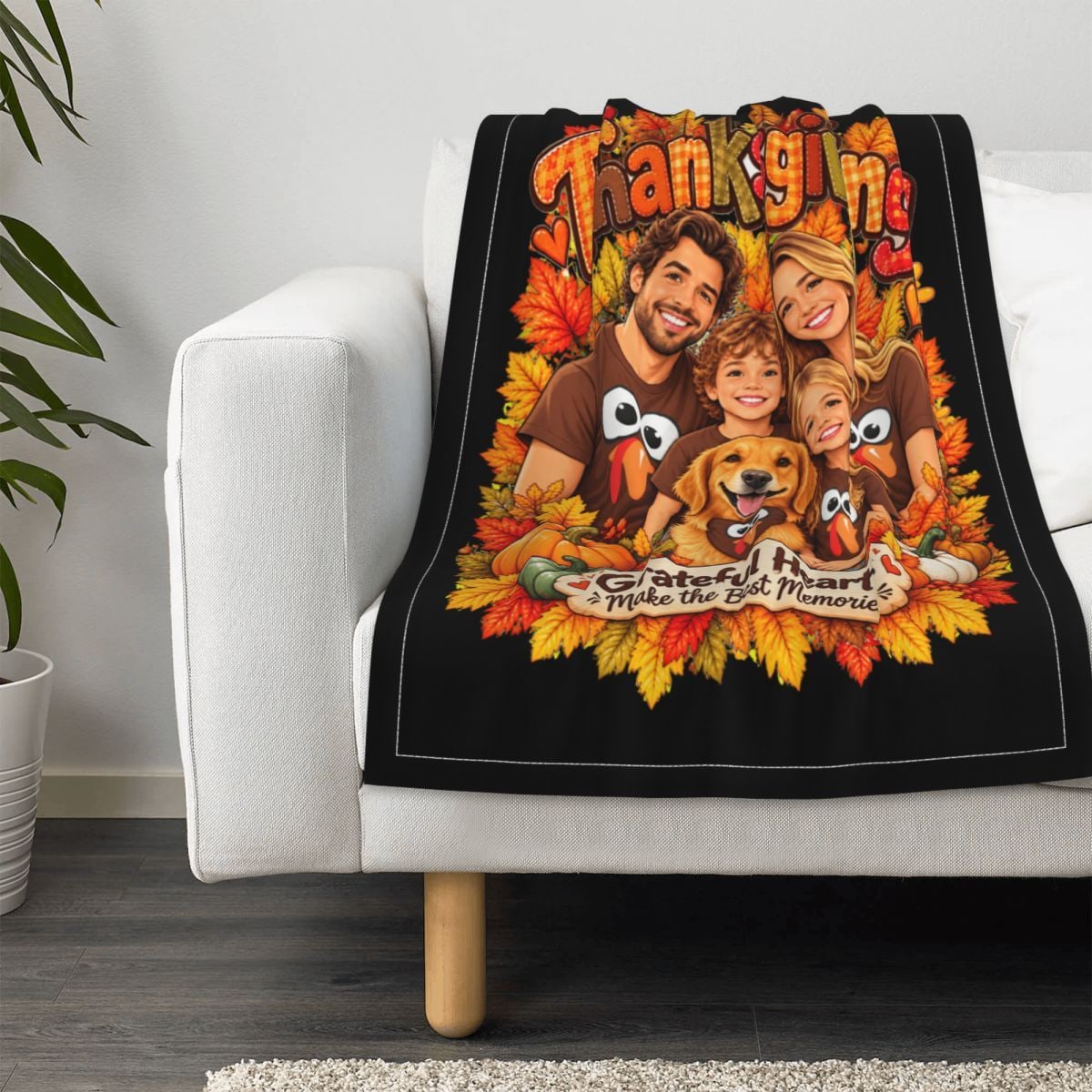 Thanksgiving Family Joy Baby Blanket 30×40 in