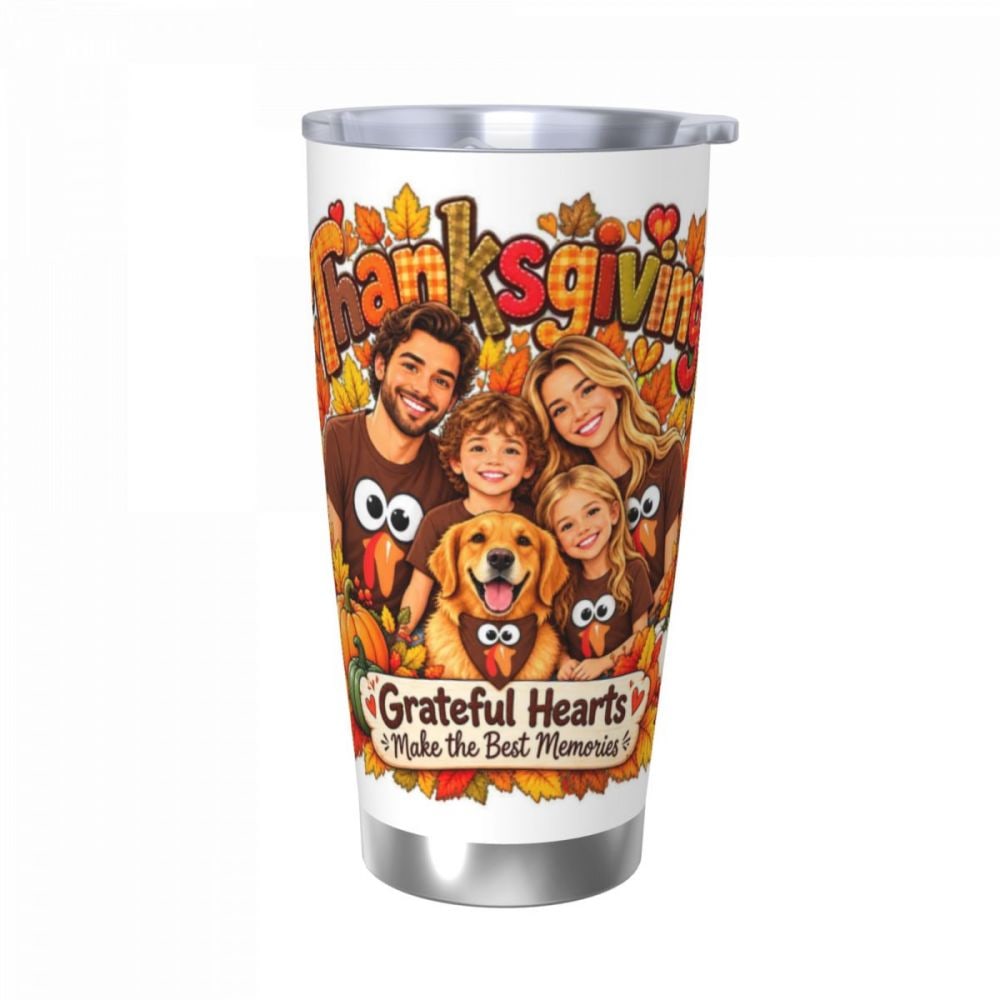 Thanksgiving Family Joy 20oz Car Tumbler