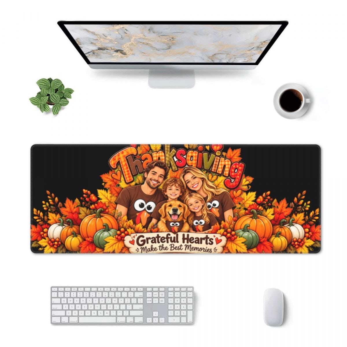 Thanksgiving Family Joy Desk Mat 11.8×31.5 in