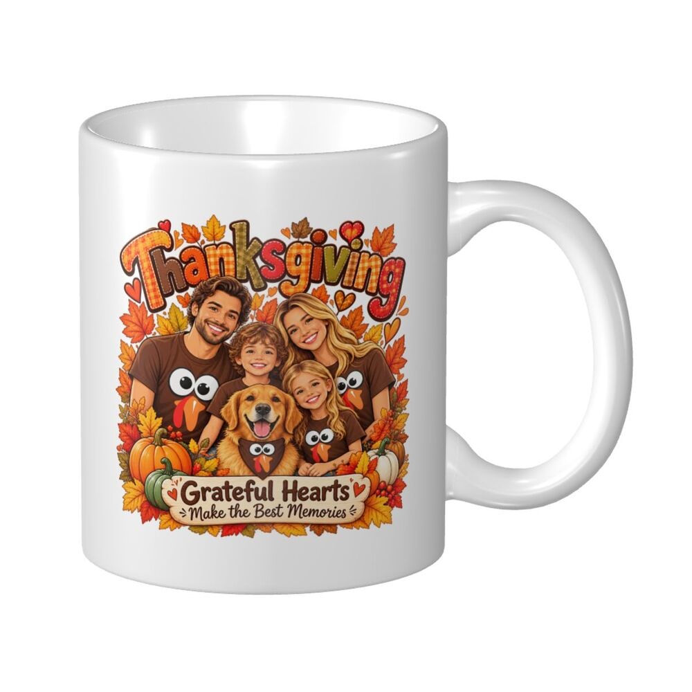 Thanksgiving Family Joy White Glossy Mug 11oz