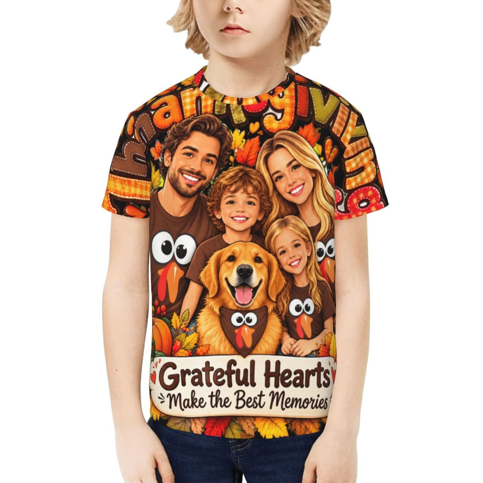 Thanksgiving Family Joy T-shirt pour enfants