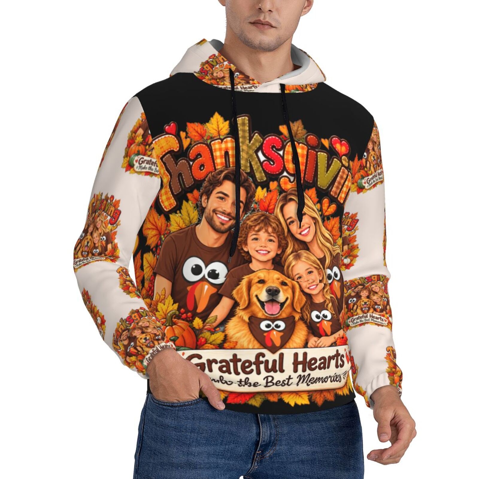 Thanksgiving Family Joy Sweat à capuche pour homme