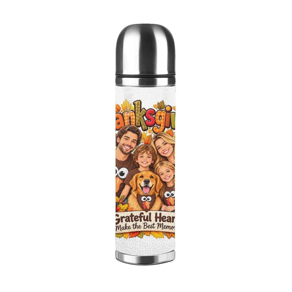 Thanksgiving Family Joy Stainless Steel Water Bottle