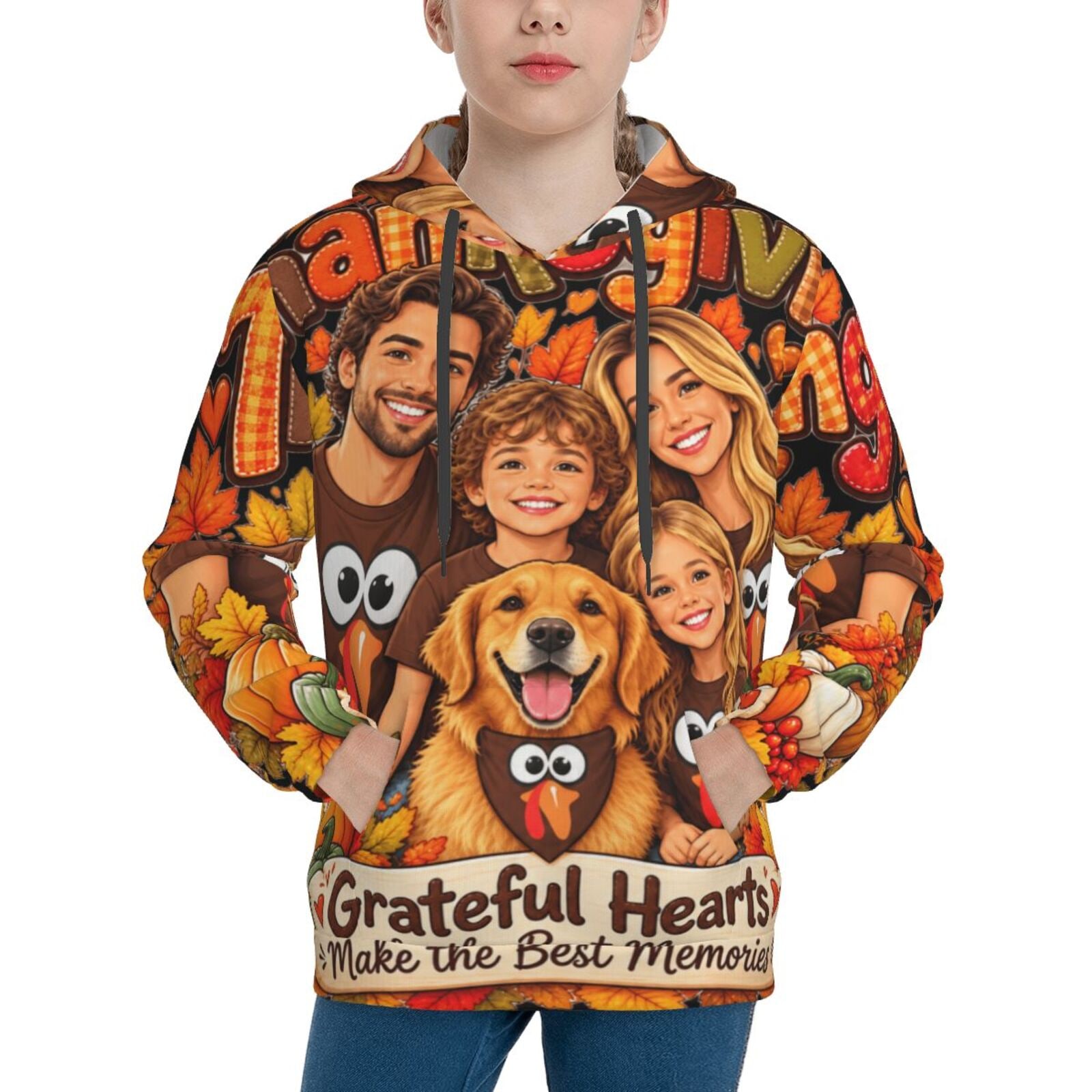 Thanksgiving Family Joy Hoodie pull-over pour ados