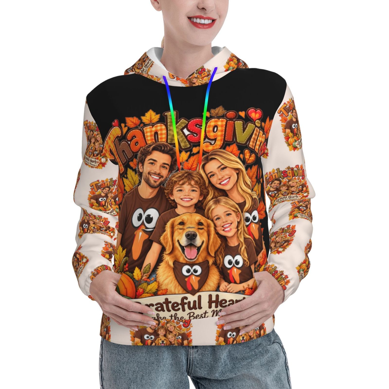 Thanksgiving Family Joy Hoodie pour femmes