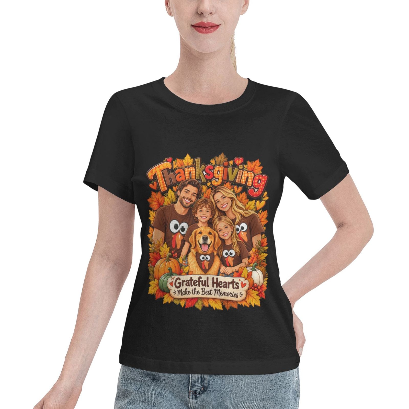 Thanksgiving Family Joy T-shirt pour femmes