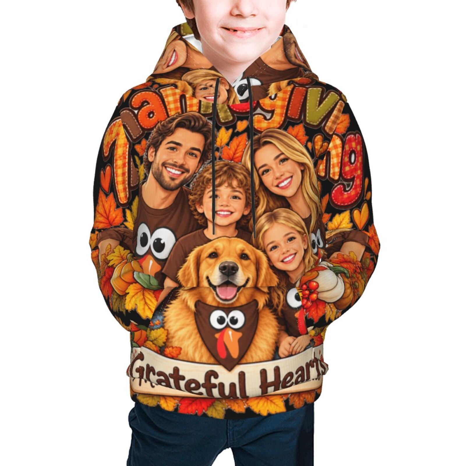 Thanksgiving Family Joy Hoodie pour jeunes