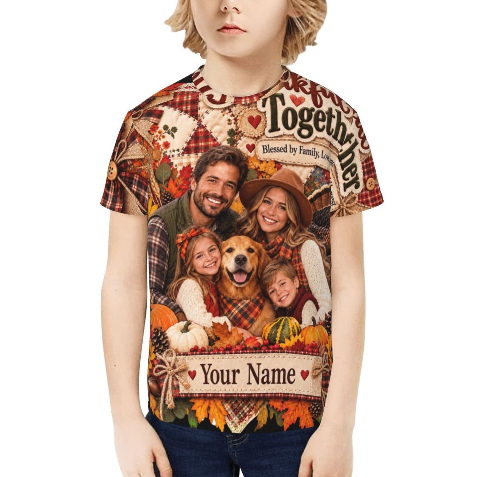 Thanksgiving Family Portrait 14 T-shirt pour enfants