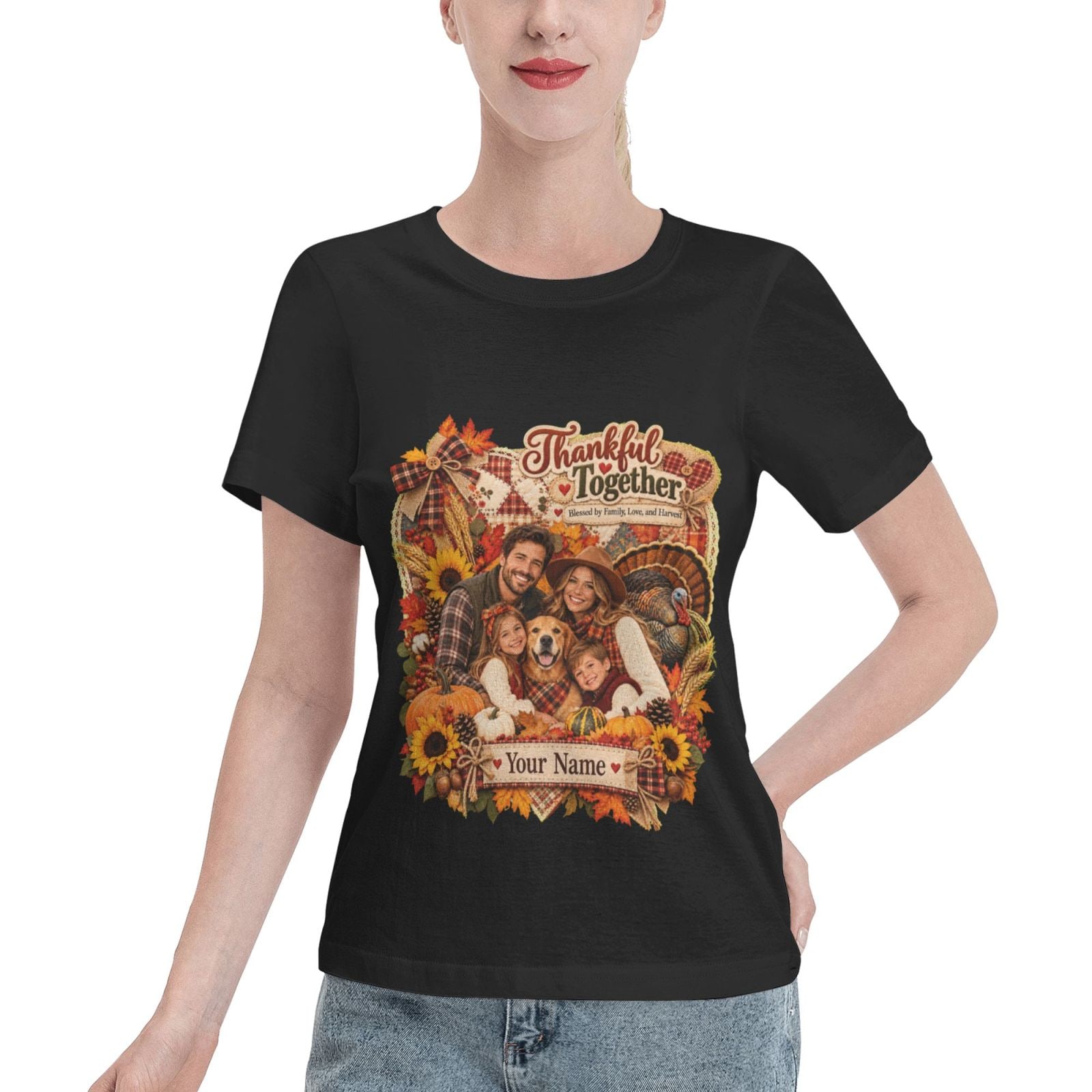 Thanksgiving Family Portrait 14 T-shirt pour femmes