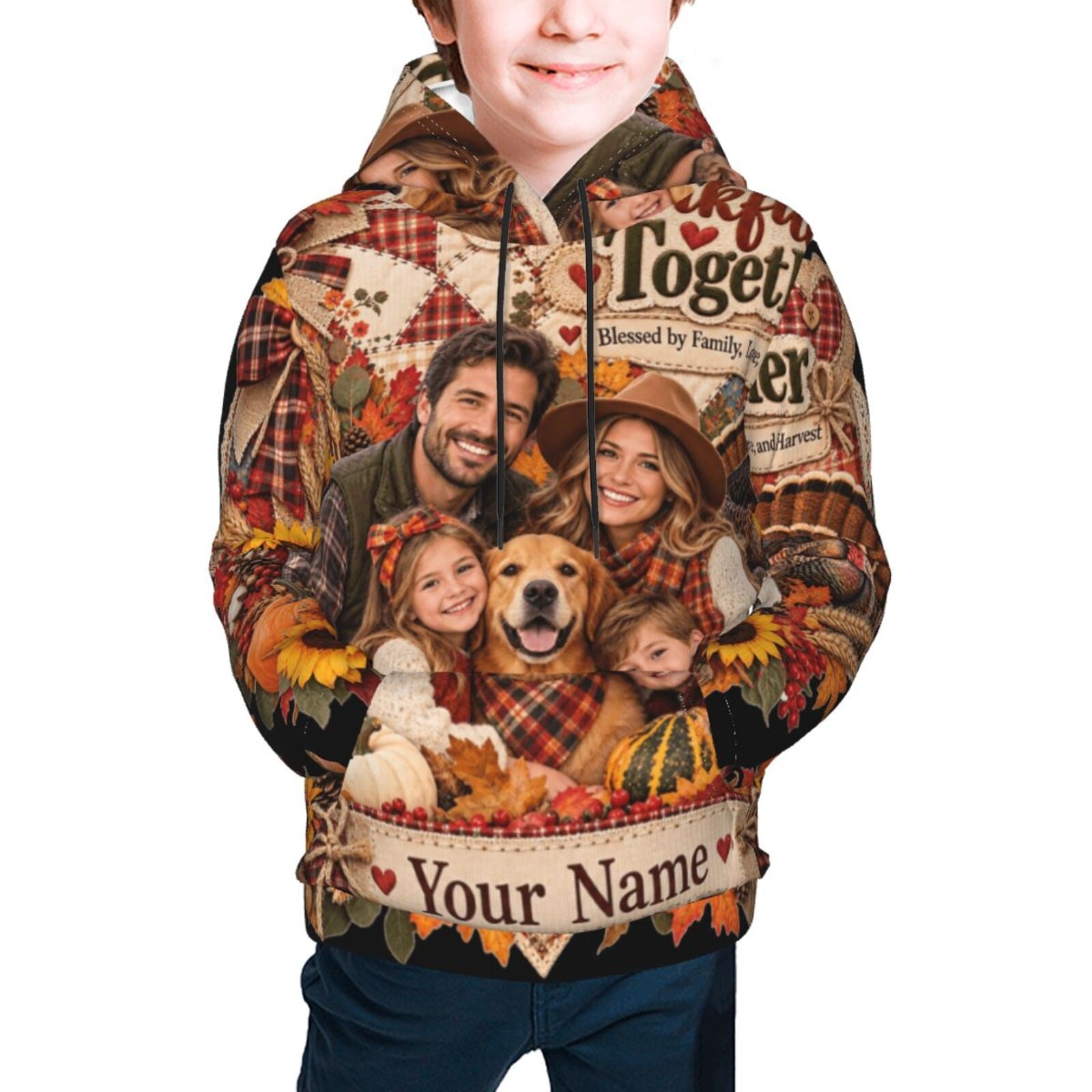 Thanksgiving Family Portrait 14 Hoodie pour jeunes