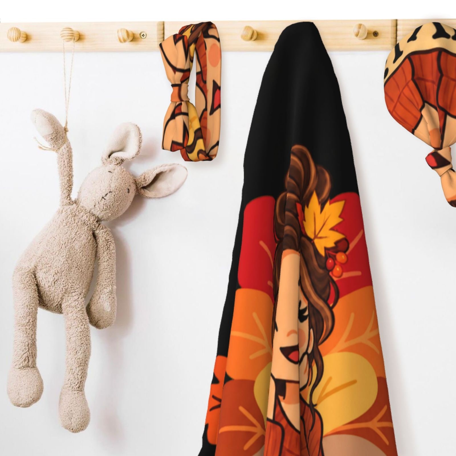 Thanksgiving Gratitude Portrait Baby Swaddle, Beanie & Headband Set