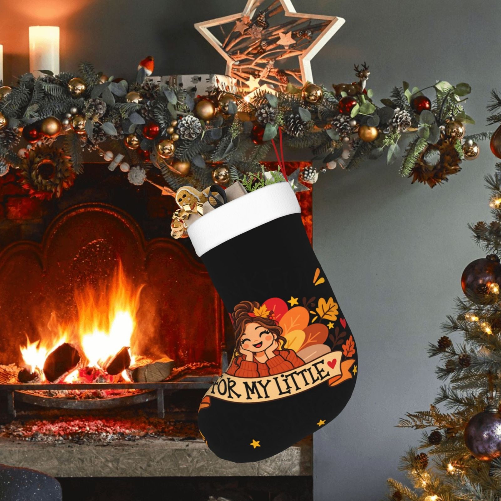 Thanksgiving Gratitude Portrait Christmas Stocking