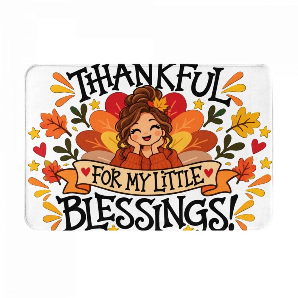 Thanksgiving Gratitude Portrait Doormat 16×24 in