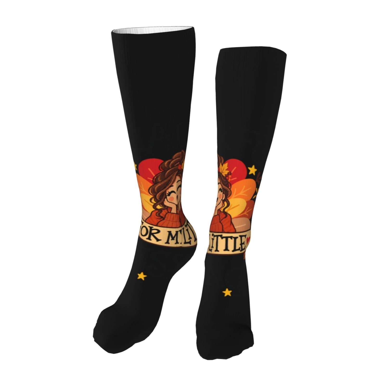 Thanksgiving Gratitude Portrait Knee High Socks