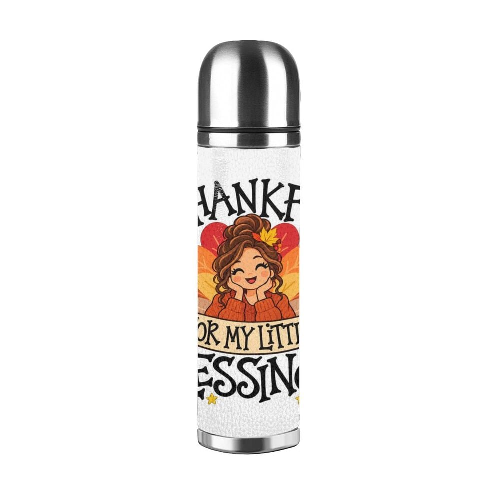Thanksgiving Gratitude Portrait Stainless Steel Water Bottle